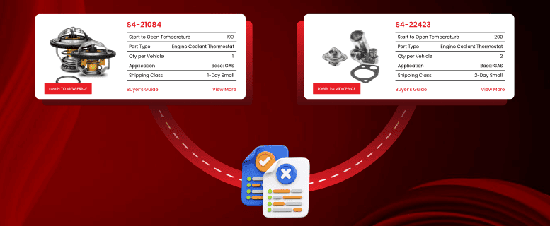 compare auto parts side by side ecatalog